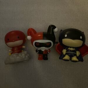 DC Comics Batman Flash Harley Quinn 3 Figure Burger King Lot Stocking Stuffers
